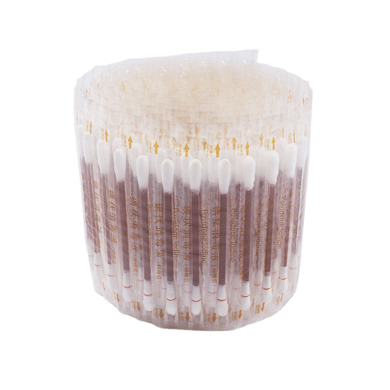 Single iodophor cotton swab bulk disposable household iodophor cotton swab newborn navel disinfection baby sterilization wholesale