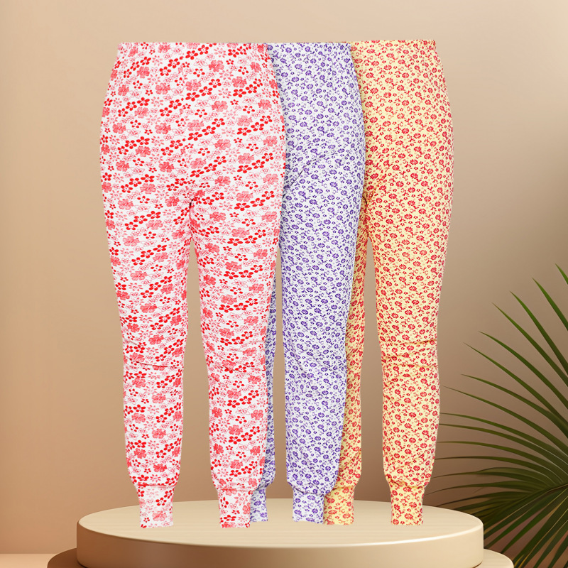 Осенние брюки с цветочным принтом для женщин, высокие брюки для матерей, цветочные брюки для бабушек