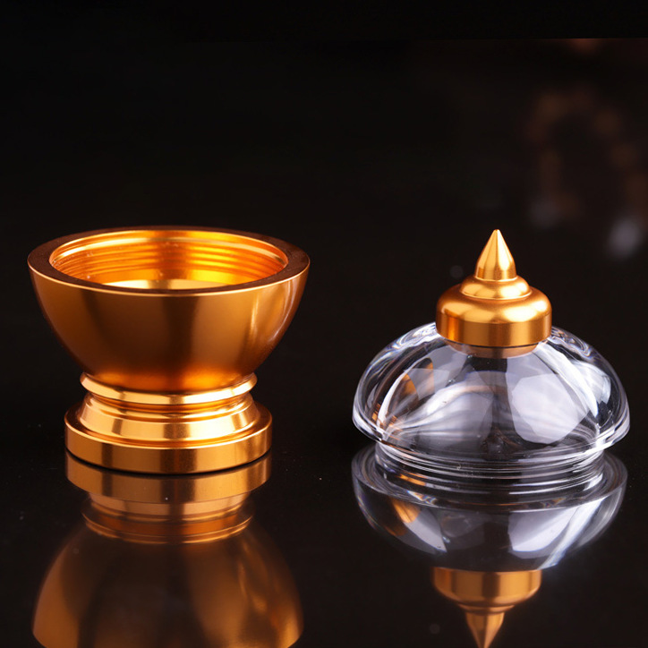 Acrylic Crystal Sharif Pagoda Treasure Vase for Buddha Pagoda with Saffron Sharif Emery Sharif Pagoda for Home Use