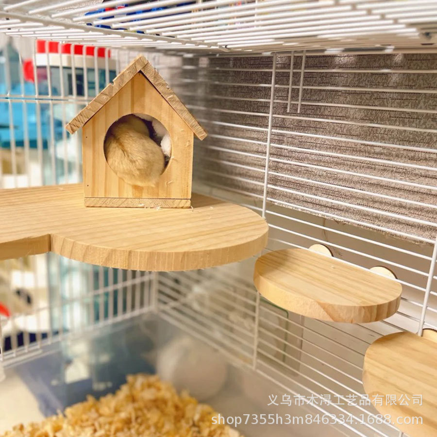 Manufacturer Hamster Solid Wood House Hamster Cage Bird Cage Supplies Parrot Ladder Platform Cage Hanging Platform Climbing Parrot Stand