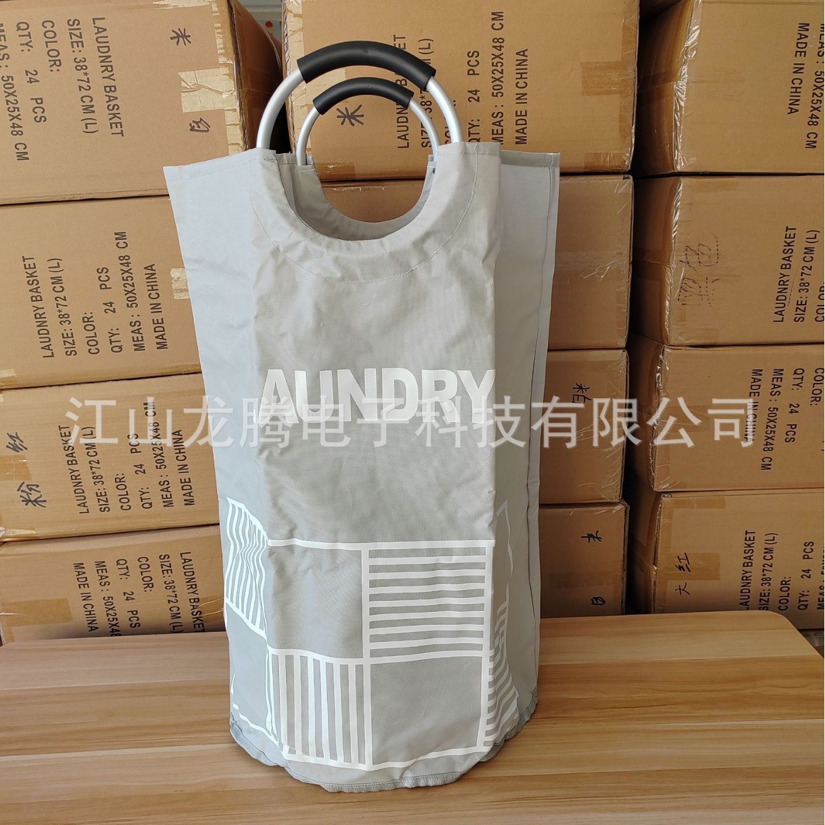 Factory multi-functional Oxford cloth dirty clothes storage blue foldable dirty clothes blue storage basket ring hand row dirty clothes