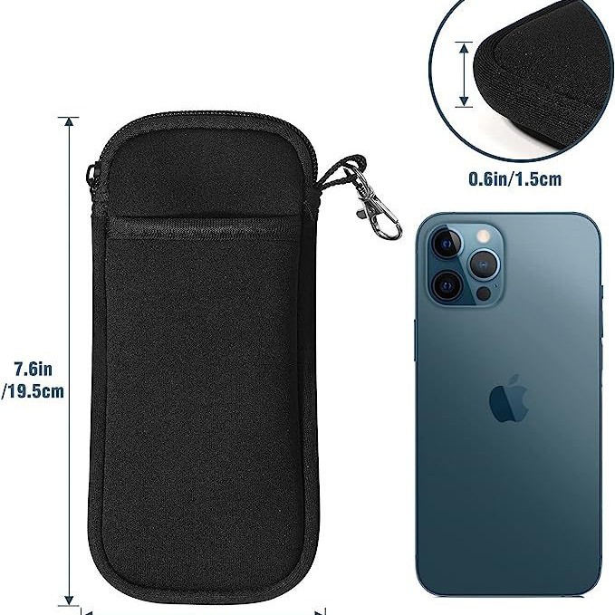 Cross-border Hot Diving Material Mobile Phone Bag Zipper Mobile Phone Protective Case Glasses Bag Portable Mobile Phone Storage Bag