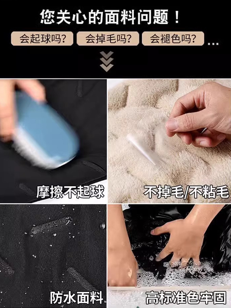 Dad Winter Casual Lamb Velvet fleece-lined Thickened Winter Outer Wearing Warm Loose Straight Down Cotton Windproof Pants