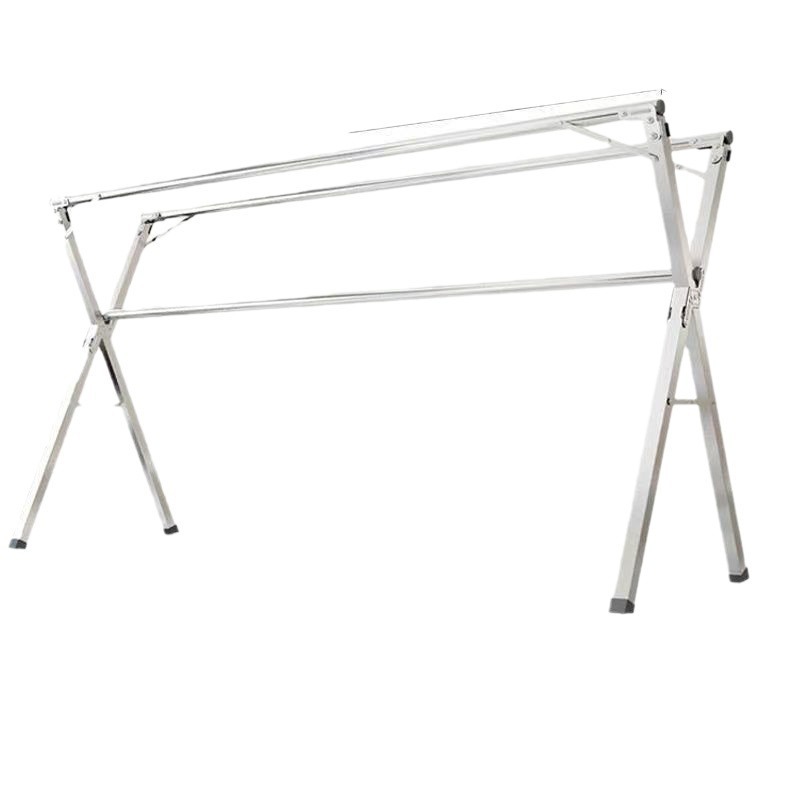 Stainless Steel Clothes Drying Rack Floor-Standing Foldableing Household Balcony Hanging Clothes Drying Rack Indoor and Outdoor Bedroom X-Shaped Telescopic Drying Rack