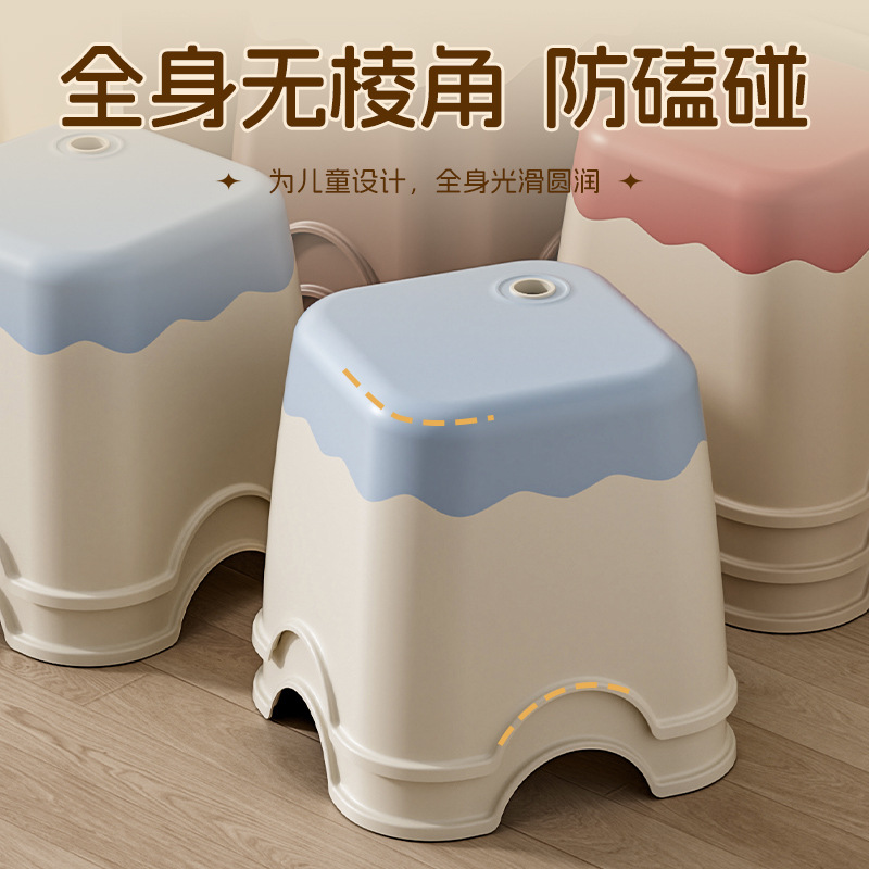 Thickened Children's Small Stool, Household Low Stool, Plastic Shoe-Changing Bench, Baby's Cute, Strong and Durable Kindergarten Chair