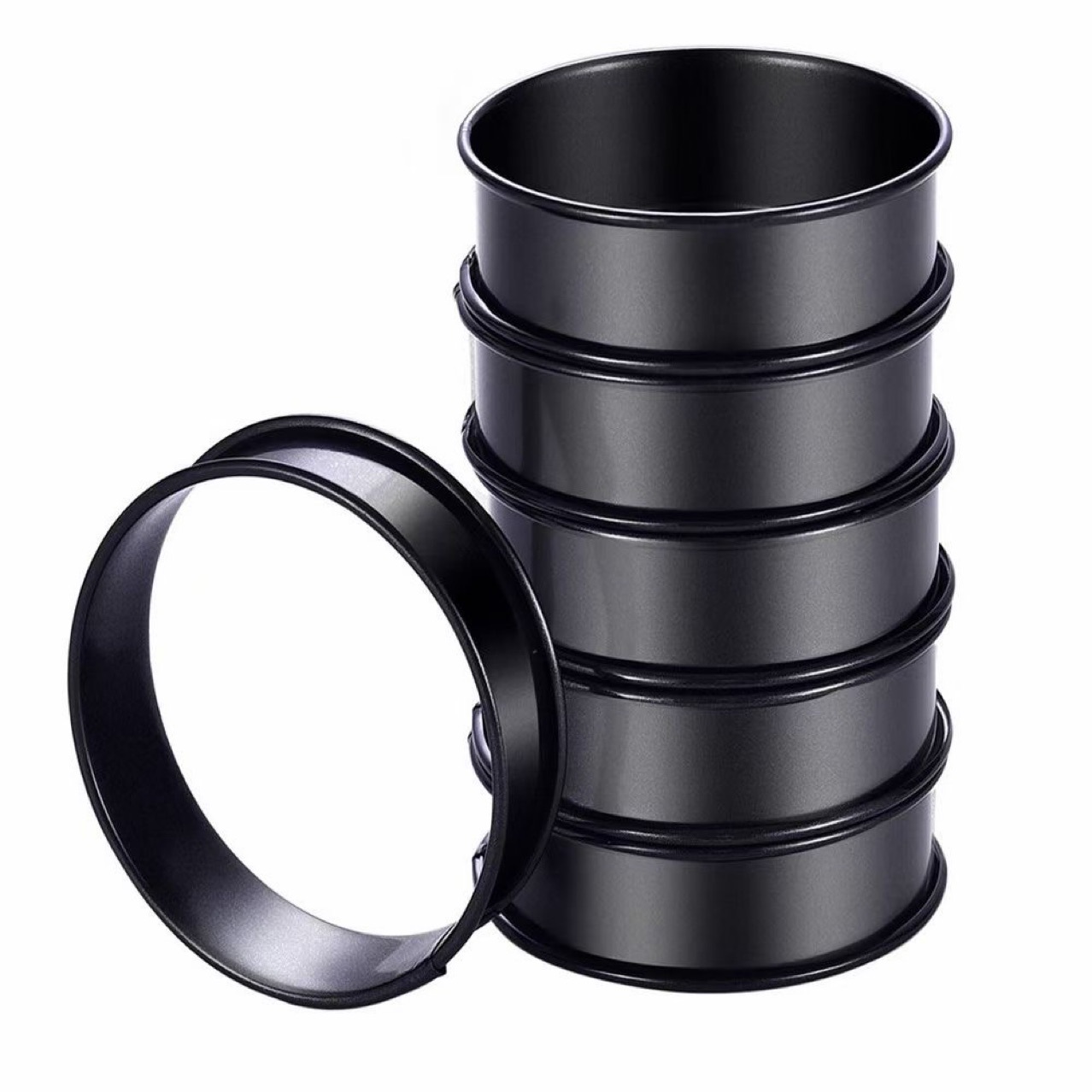 304 Stainless Steel Tower Ring Pizza Feeding Ring Double Curl Round Biscuit Mold Tower Mold Cake Tart Mold Feeding Ring