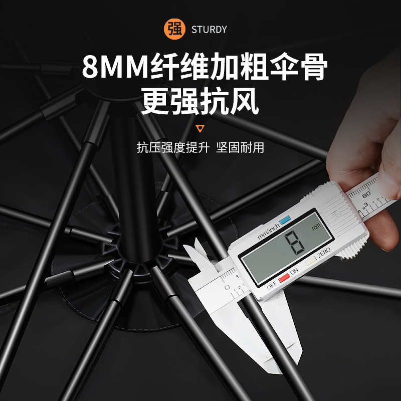 New Crutch Fishing Umbrella Universal Large Fishing Umbrella Thickened Black Rubber Walking Stick Umbrella Anti-Rainstorm Sun Protection Sunshade Umbrella Fishing Tackle