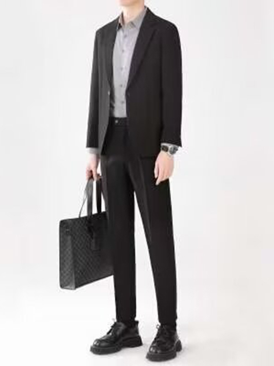 Suit Suit Men's Slim Business Casual Professional Formal Suit Jacket College Student Interview Best Man Groom Dress