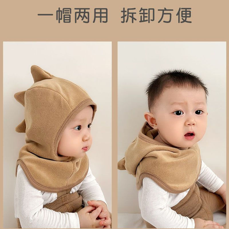 Baby Hat Autumn and Winter Baby Fleece Windproof Children's Thickened fleece-lined Ear Protection Integrated Neck Hat