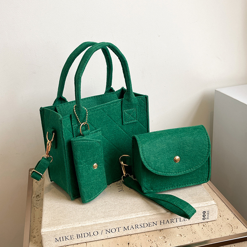 This year's popular small bag women's bag 2024 new portable summer felt diamond cross-body bag women's small square shoulder bag