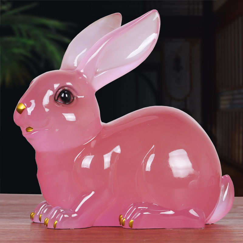 Living room wine cabinet decoration safe and rich rabbit home entrance TV cabinet decoration housewarming happy new home gift