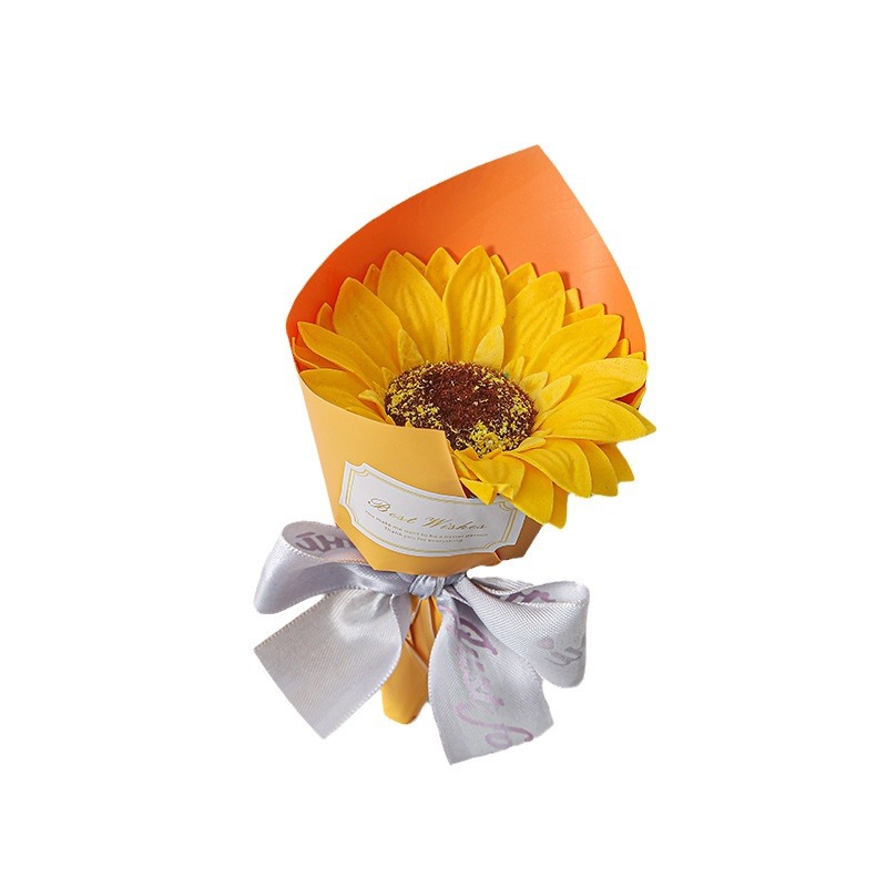 Mini New Small Bouquet Soap Flower Rose Artificial Flower Sunflower Sunflower with Gift Box Included