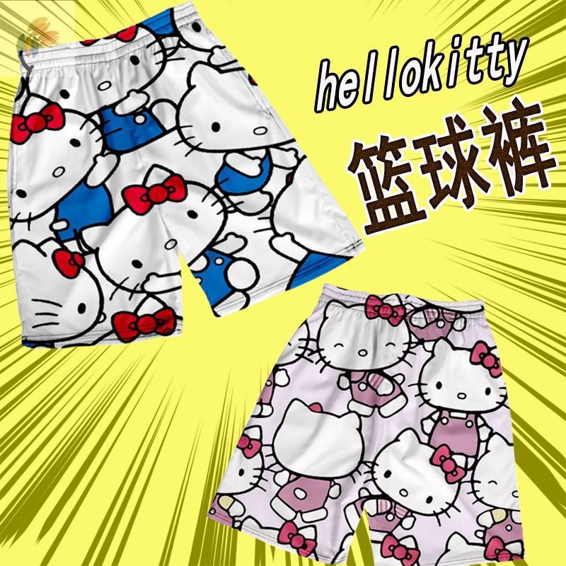 Hellokitty Macho Shorts Summer Beach Pants Basketball Pants Male and Female Couple Cartoon Cute Casual Sports Pants