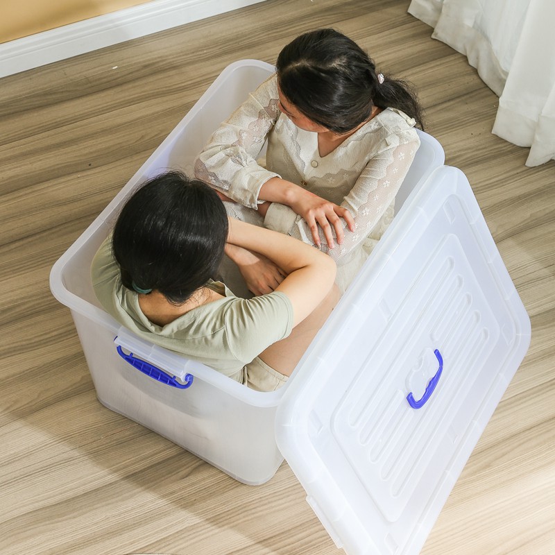 Large Capacity Transparent Storage Box Moving Plastic Storage Box Wardrobe Quilt Storage Box Toy Storage Box