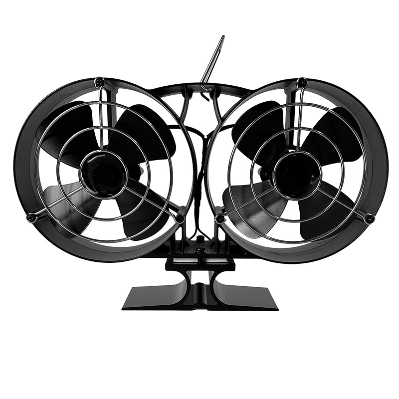 Source Manufacturer Wholesale Cross-Border Winter New Product Double-Headed with Protective Cover Thermal Power Fireplace Fan