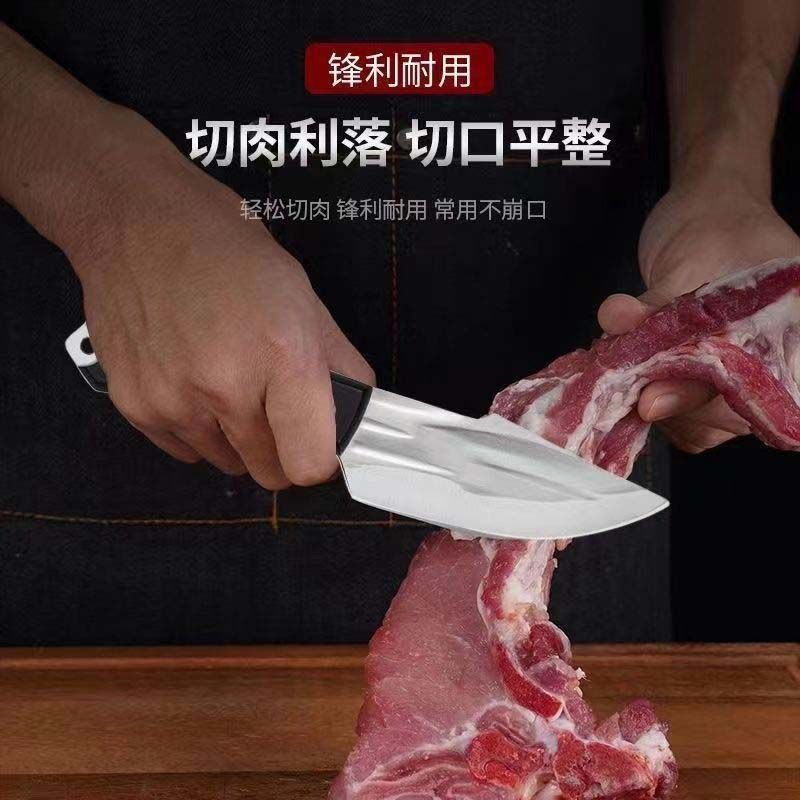 Mongolian hand-held meat knife high manganese steel forged pure hand-cut meat barbecue knife to eat meat hand-held steak fruit knife