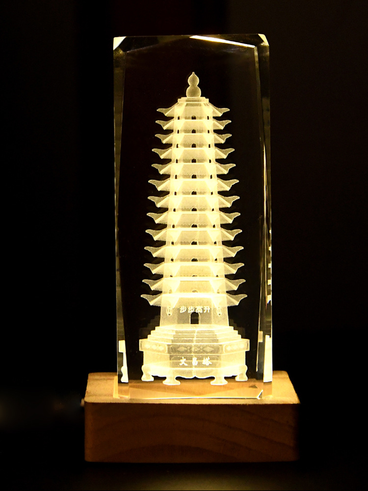 Crystal Nine-layer Thirteen-layer Wenchang Tower Ornaments Office Desktop Ornaments Children's Room Desk Entrance Gratitude Gift