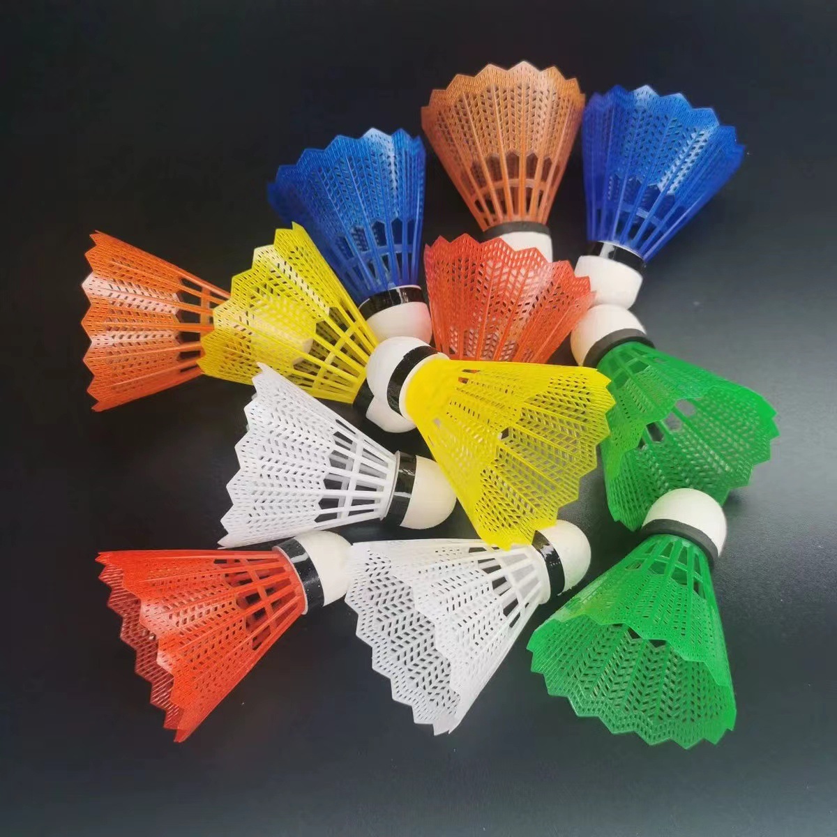 Factory direct plastic badminton windproof colorful elastic plastic glue beginners training ball bulk color