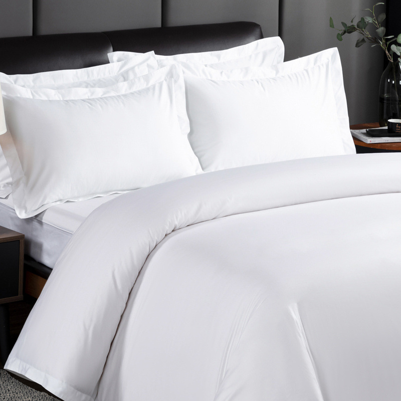 Five-star hotel bedding linen pure white bed sheet quilt cover hotel four-piece cotton cotton