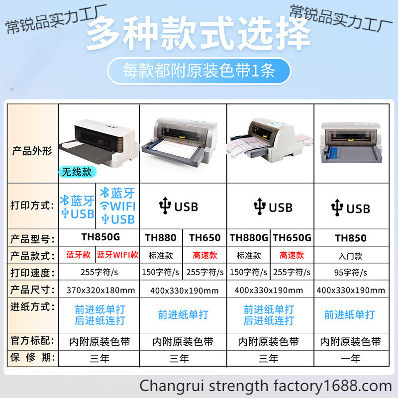 Brand New Dot Matrix Printer Mobile Phone Bluetooth Wireless Bill Triple Invoice Value-Added Tax Office Special