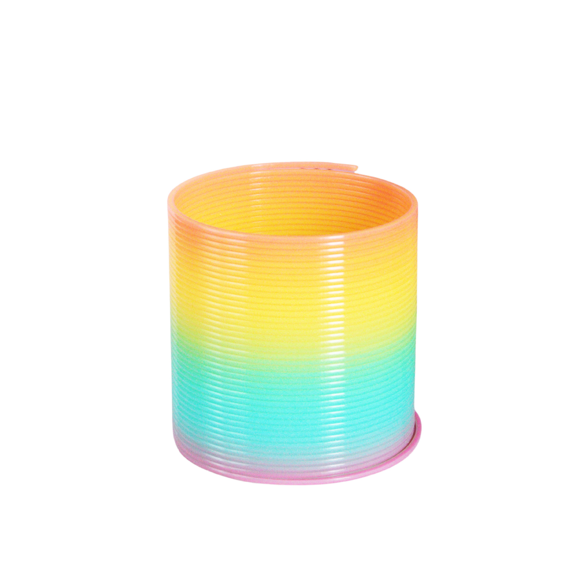 Medium window box rainbow ring 6.5*6.5 children colorful small size spring ring magic magic lantern ring plastic