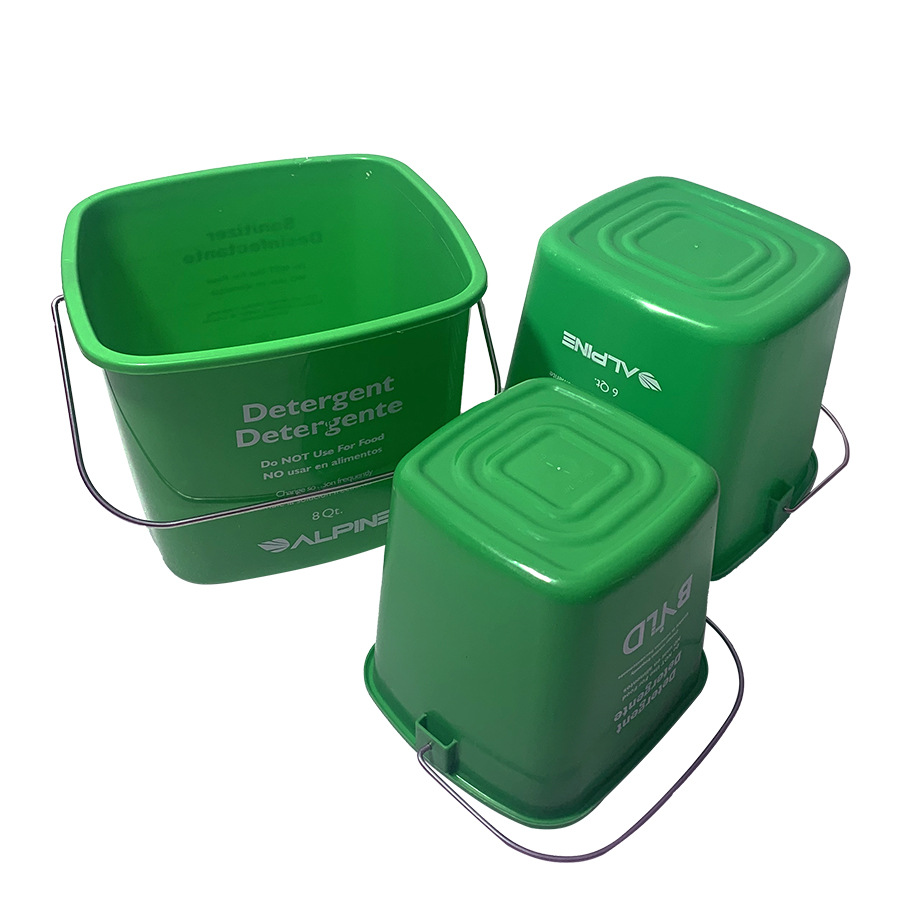 Factory Supply Green Thickened Storage Bucket Portable Plastic Square Bucket Wide Mouth Bucket Storage Bucket