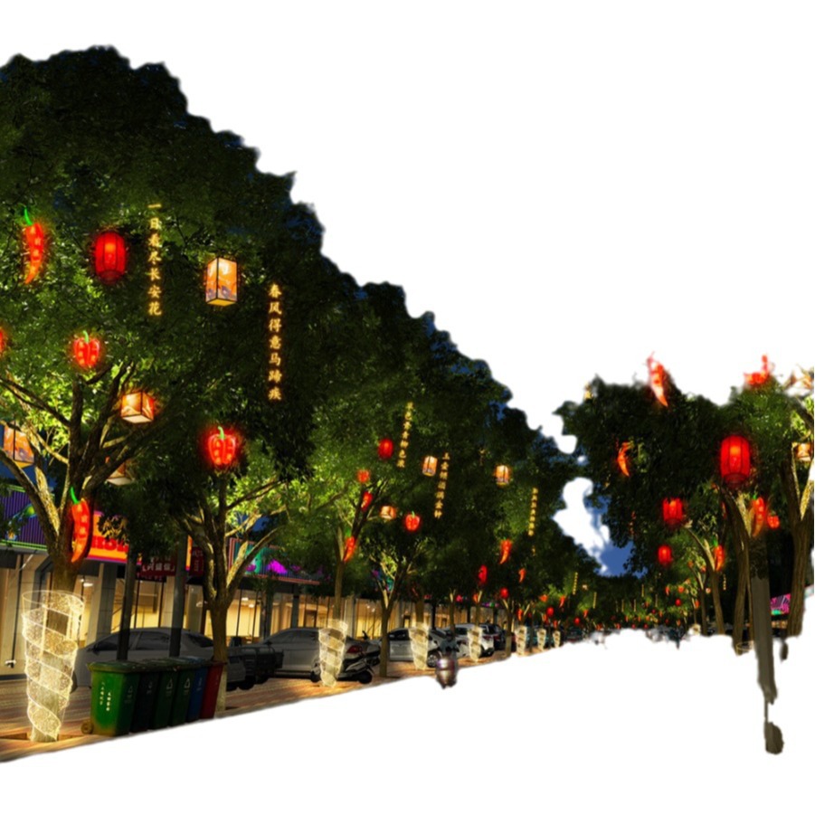 Chifeng City, Inner Mongolia Province XXX Commercial Street Festival Lighting Design Lighting Design Qualification Landscape Lighting Design