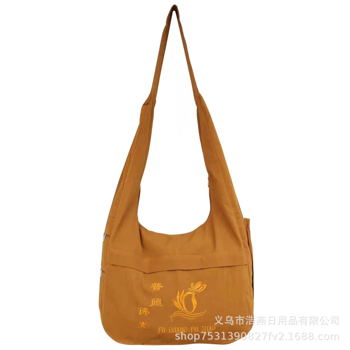 Men and Women's Lounder Meditation Shoulder Crescent Bag Monk Bag Crossbody Large Capacity Canvas Casual Backpack Buddha Bag Luohan Monk Bag