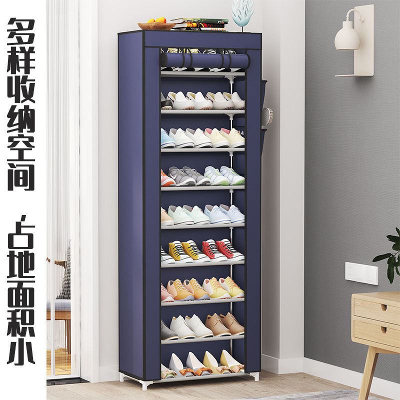 10-Layer Fabric Multi-Layer Shoe Cabinet Shoe Rack Storage Rack Home Storage Shoe Rack Dustproof Shoe Cabinet Dormitory Simple Shoe Rack
