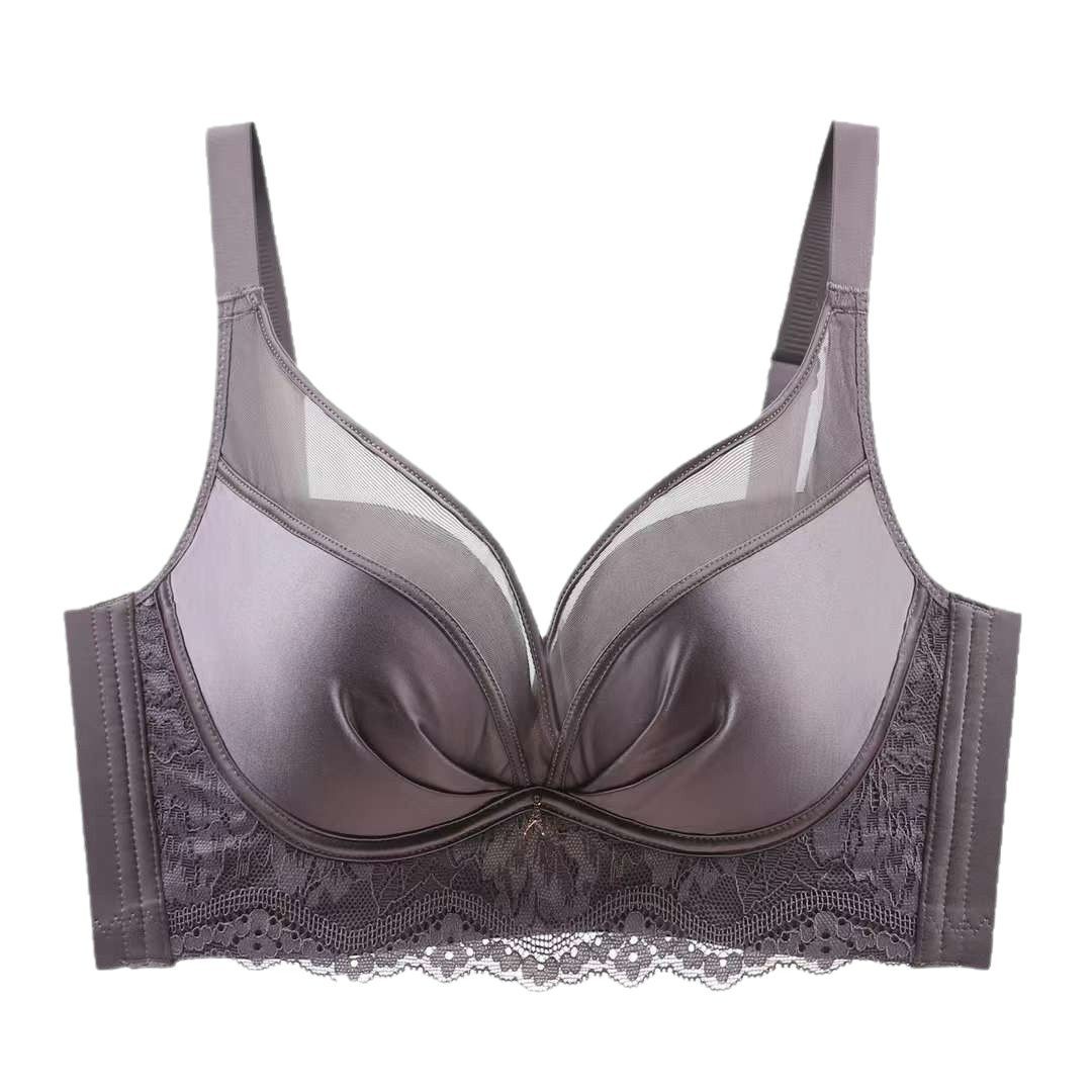 Guangdong Shantou High-end French Underwear Small Chest Gather New Year's Life Year Red Ringless Lace Bra suit