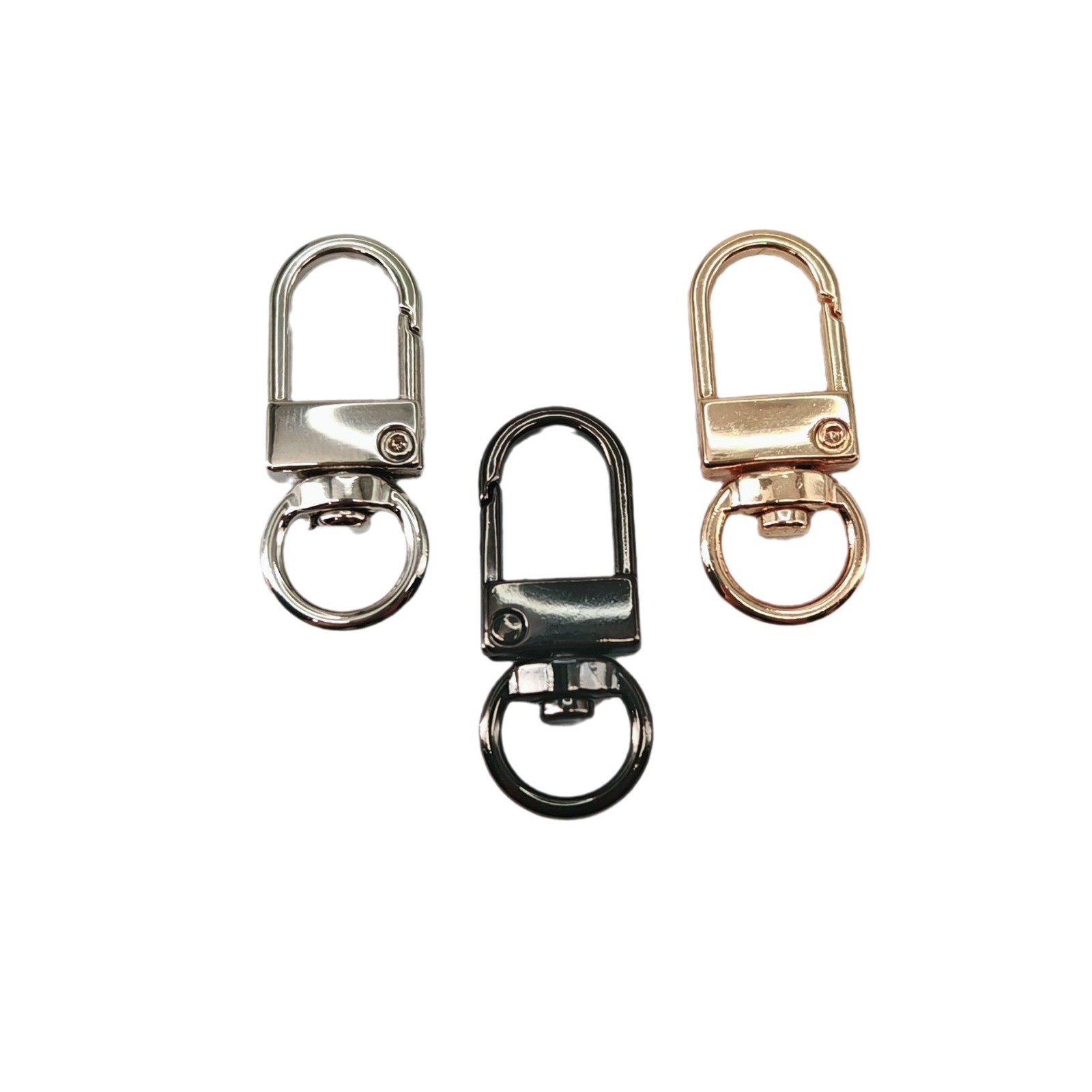 DIY accessories zinc alloy color paint 3 small door buckle rotating key chain dog buckle luggage doll hanging