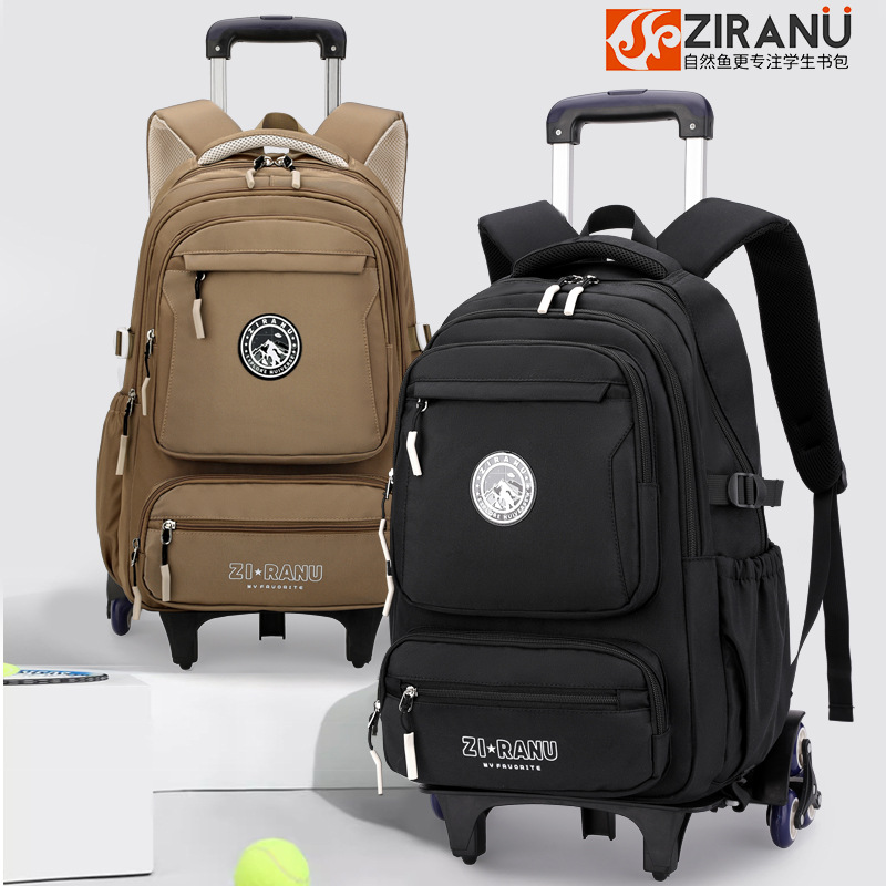 Trolley Backpack Trolley Case Schoolbag Children Grade 3-6 Primary School Male Junior High School Students Climbing Stairs with Wheels Large Capacity