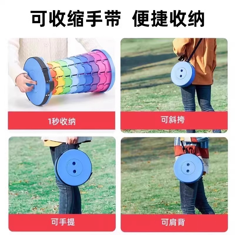 Folding Stool Portable Telescopic Stool Adjustable Retractable Small Bench Ultra-Light Queue Fishing Stool Outdoor Camping Chair