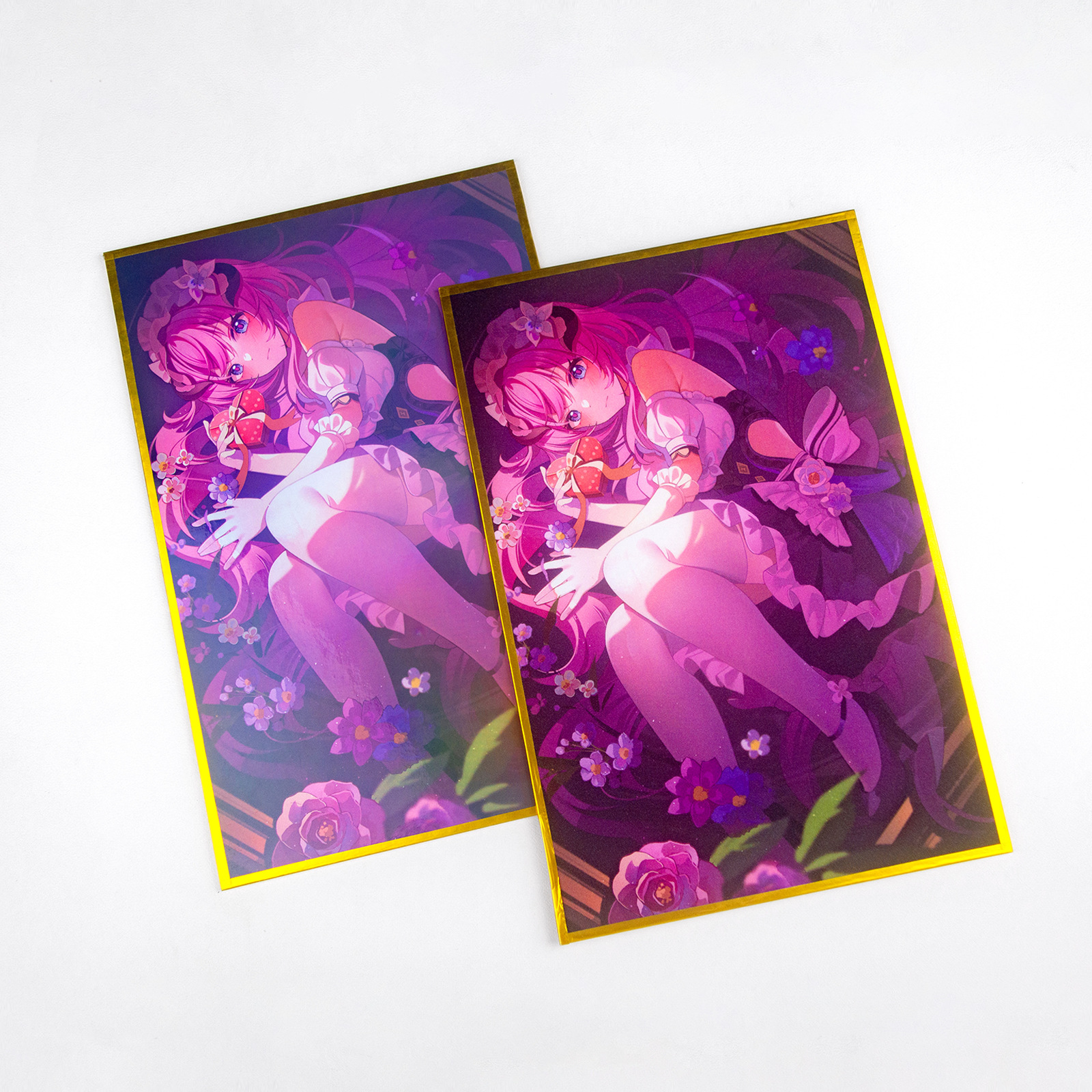 Factory animation peripheral color paper small card square card custom star laser hand piece ticket stub color plate to map custom