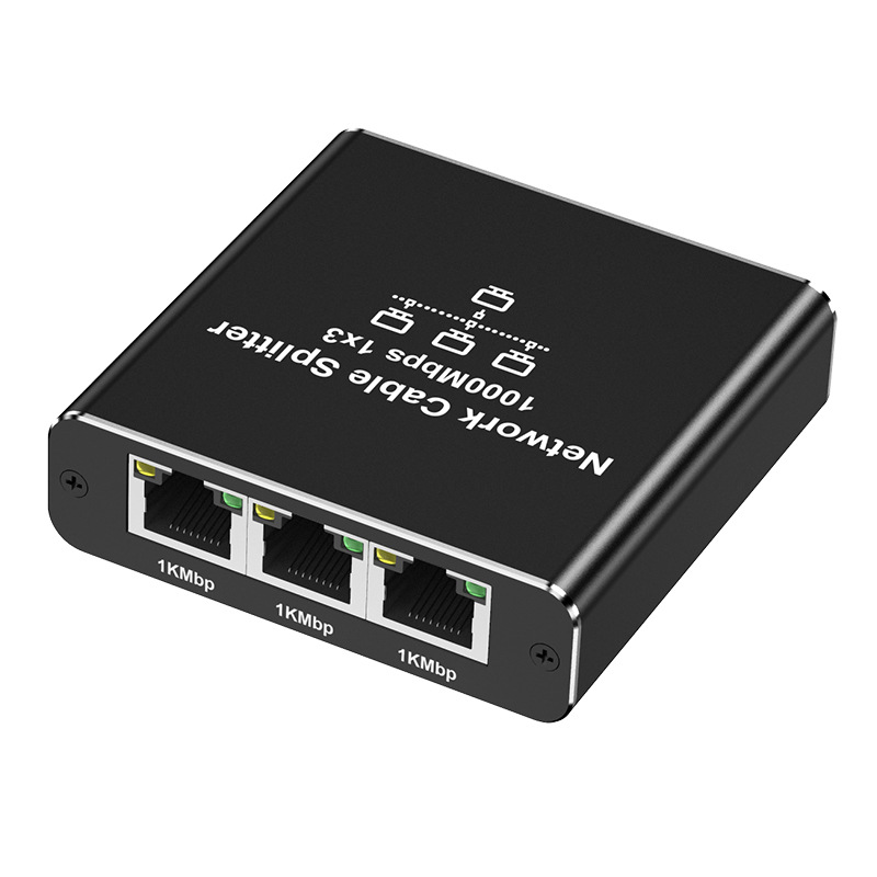 Gigabit network distributor 1 point 2 network sharer network port 1 point 4 RJ45 network cable splitter switching route