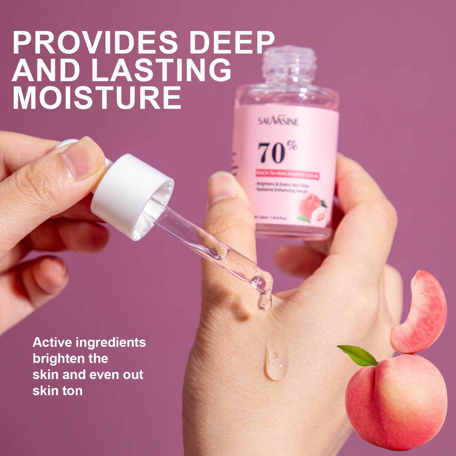 Cross-Border Peach 70% Niacinamide Essence Hydrating and Moisturizing Essence to Reduce Fine Lines Essence Liquid