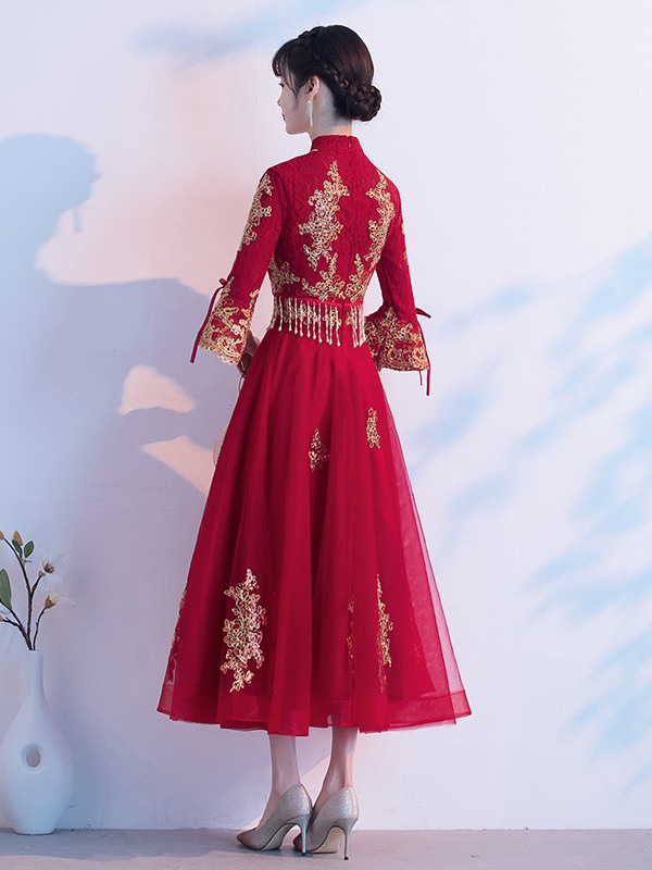 New Chinese Style Toasting Dress Bride 2025 New Wedding Engagement wine red Dress Cheongsam Xiuhe Dress Belly Covering Children