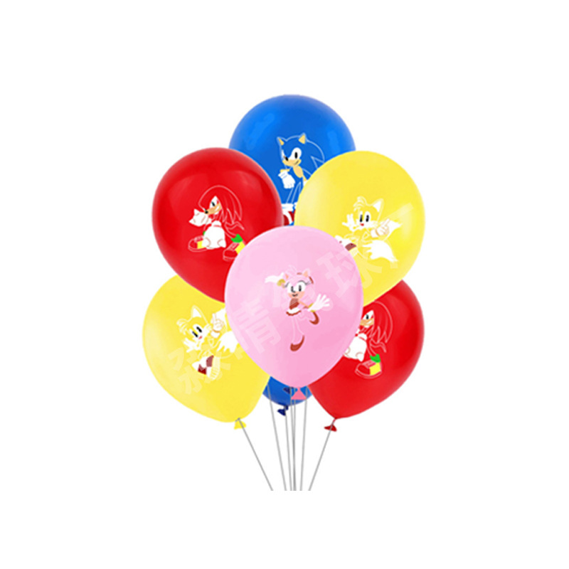 Wholesale Cartoon Balloons Sonic the Hedgehog Theme Birthday Party Balloon Decoration 12inch Cartoon Balloon Set