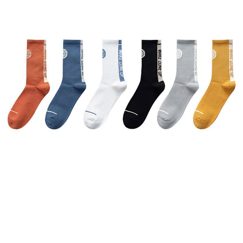 Socks for Women and Men Mid-Calf Ins Trendy Autumn and Winter Breathable Sweat-Absorbent Student Couple Basketball Running Casual Sports Socks