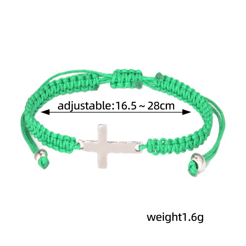 European and American Popular Hand-Woven Titanium Steel Cross Bracelet Cross-Border Jewelry Wholesale Amazon Popular Couple Bracelet