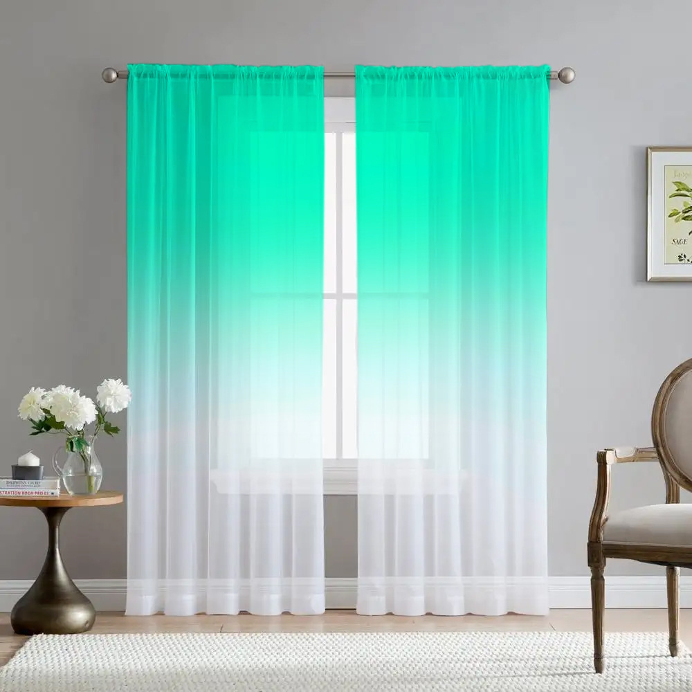 Supports Jit Delivery, Cross-Border Factory Direct Sales, Green Gradient Yarn, Digital Printing Processing of Curtains and Screens