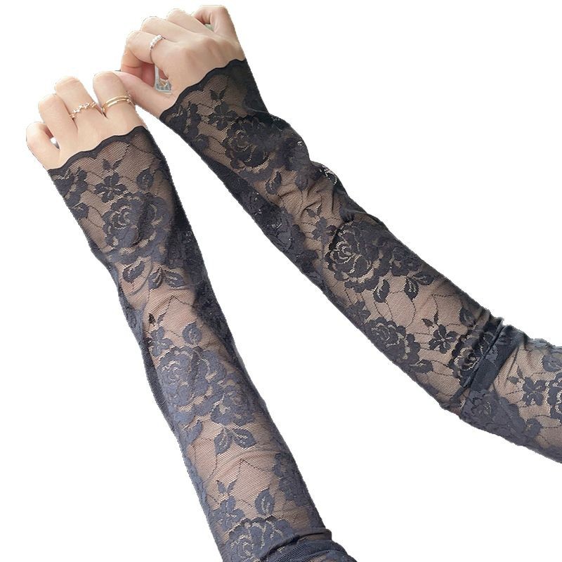 Summer Outdoor Driving Lace Sun Protection Sleeves Arm Sleeves for Women Thin Breathable Scar Cover Tattoo Uv Protection