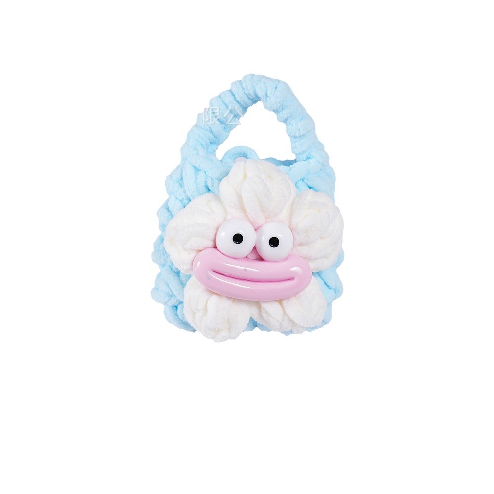 Sausage mouth plush Bluetooth hand-woven wool earphone bag fun cartoon ugly cute big eyes big lips