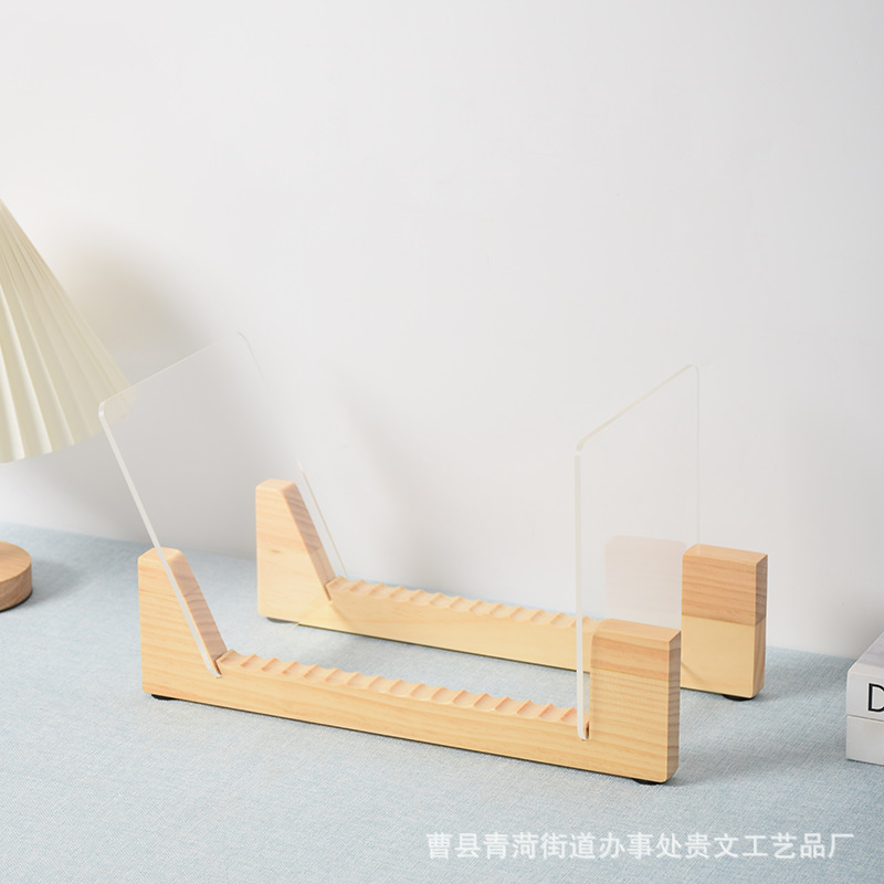 Spot Wooden Record Rack Base Multi-Functional Desktop Album Photo Album Stand Solid Wood Vinyl Cd Record Display Stand