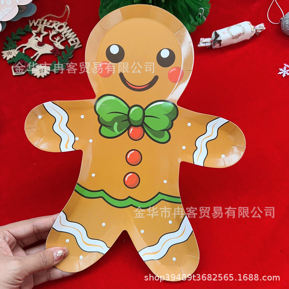 Gingerbread Man paper plate 8 Christmas gingerbread man Party disposable dinner plate Christmas party decoration supplies