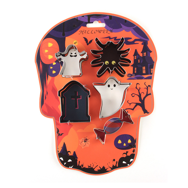 Cross-Border Exclusive Halloween Series Cookie Cutters Ghost Spider Halloween Set Cookie Cutter DIY Baking Mold