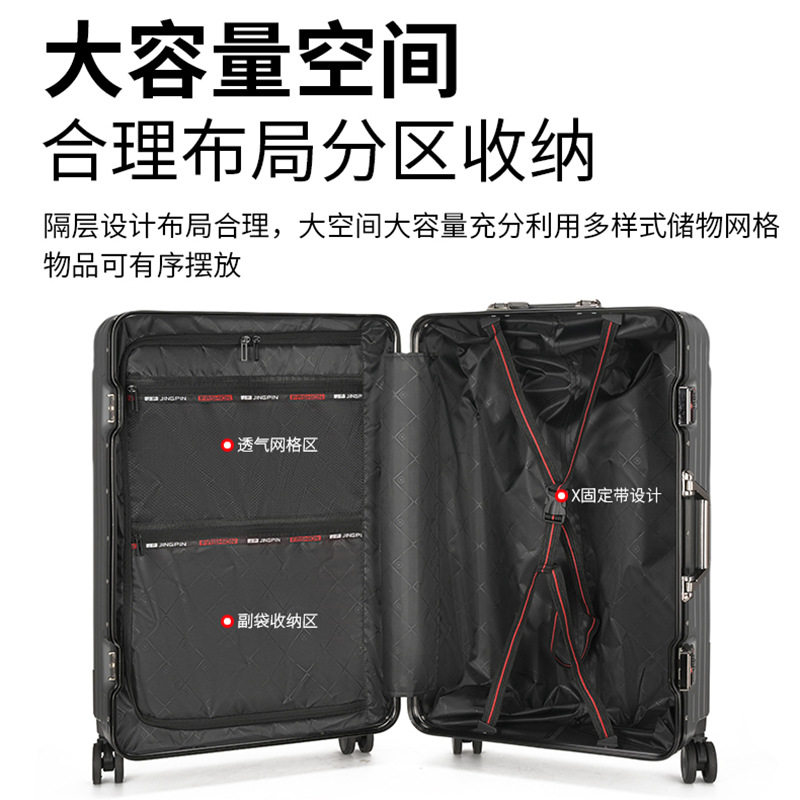 Luggage Suitcase for Women 2025 New Silent Universal Wheels Strong and Durable Large Capacity Aluminum Frame Men's Password Trolley Suitcase