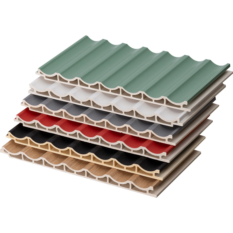 Factory wholesale ecological wood wave board bamboo fiber inner arc grid board TV background wall pvc wall panel