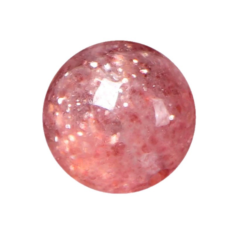 7A Natural Strawberry Crystal Loose Beads DIY Crystal Jewelry Accessories Material Beads Round Beads Single Beads