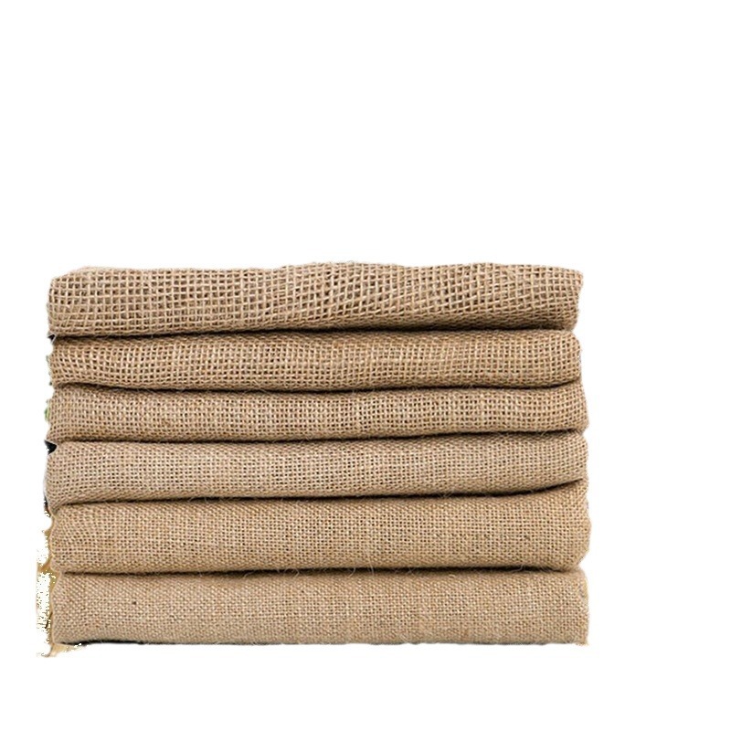 Spot Wholesale Linen Jute Fabric Single Warp Single Weft Double Weft Burlap Decorative Decoration Cloth Packed Linen Sheets